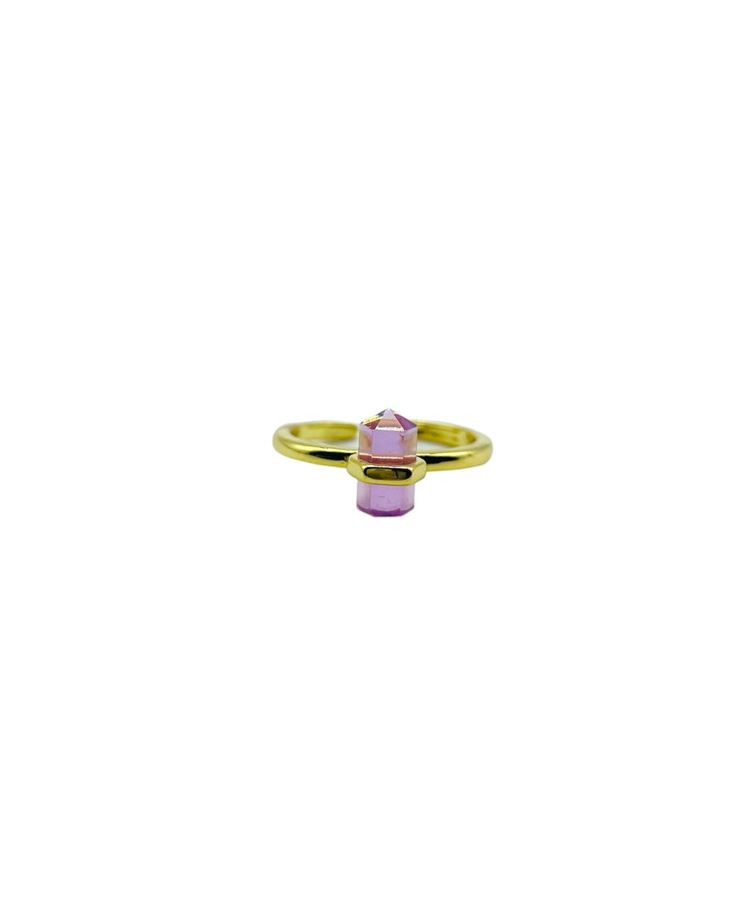 ANILLO AJUSTABLE CON PIEDRA MORADA