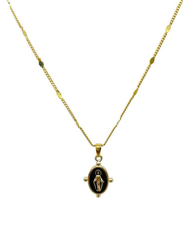 Cadena con Virgen milagrosa esmaltada