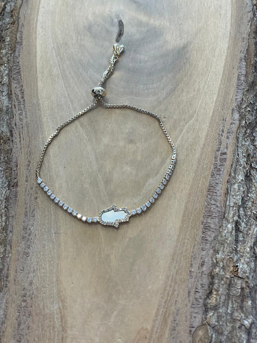 Pulseras Zirconia con mano de Fátima