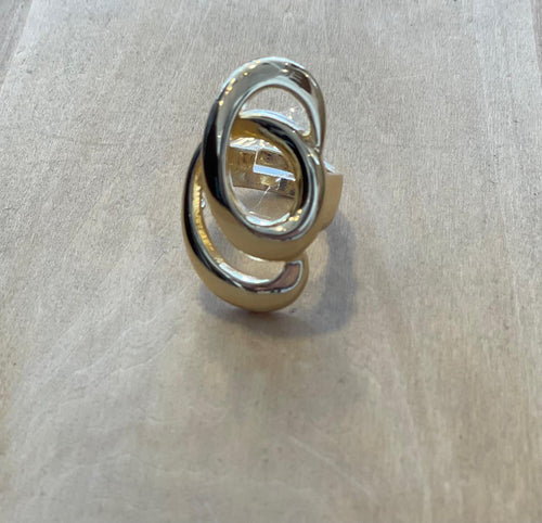 Anillo doble círculo cruzado