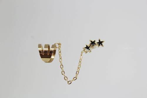 Earcuff 3 estrellas y candena