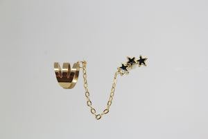Earcuff 3 estrellas y candena