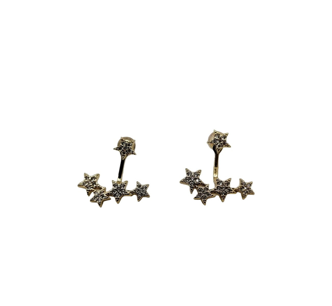 ARETES CON CINCO ESTRELLAS Y ZIRCONIAS