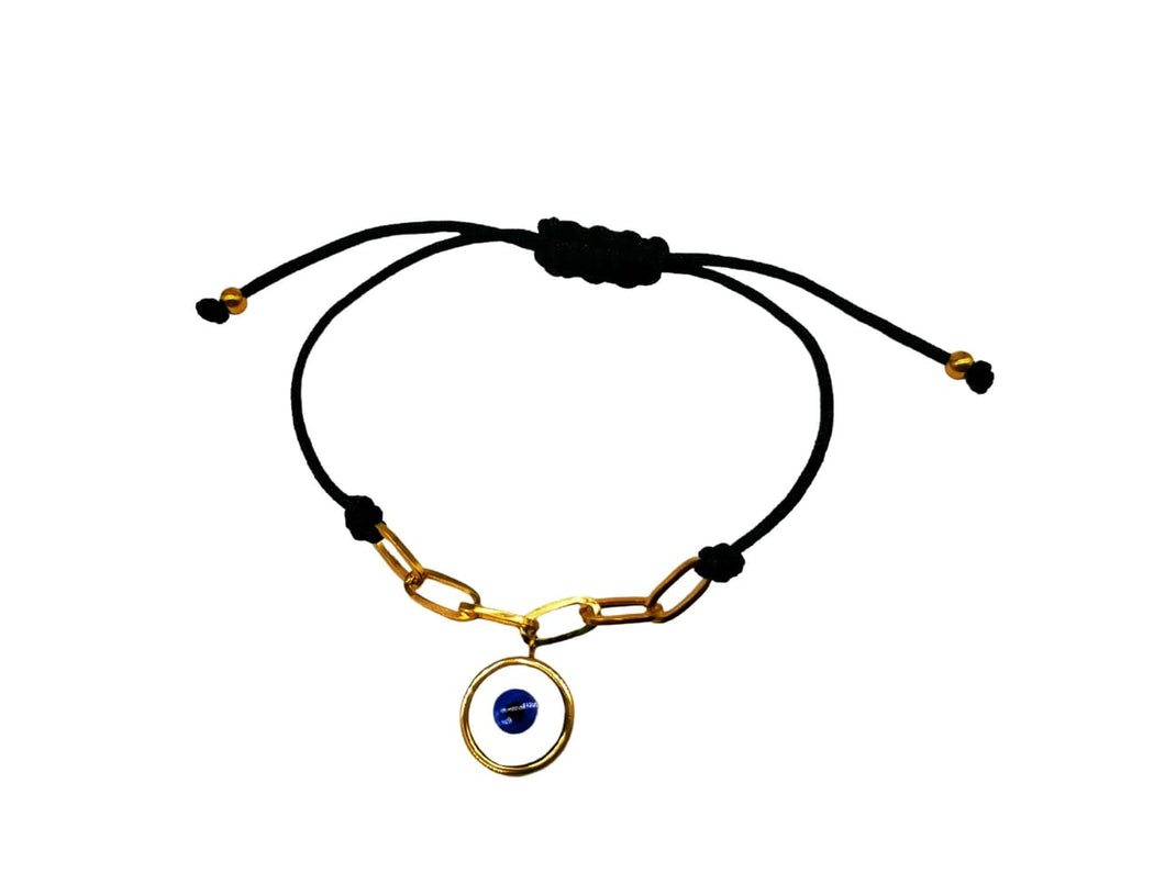 PULSERA DE HILO NEGRO ESLABONES E HILO  GRANDE